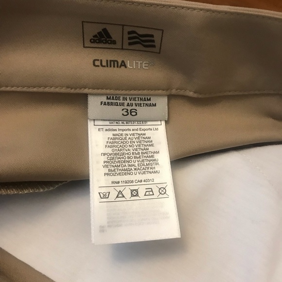 Men’s Adidas Climalite khaki shorts 36” - Picture 2 of 3